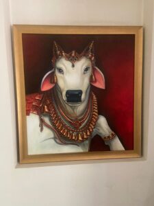 Animal Painting Cow In Frame