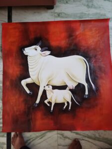 Animal Painting Cow With Calf