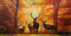 Landscape Animal Painting In Forest