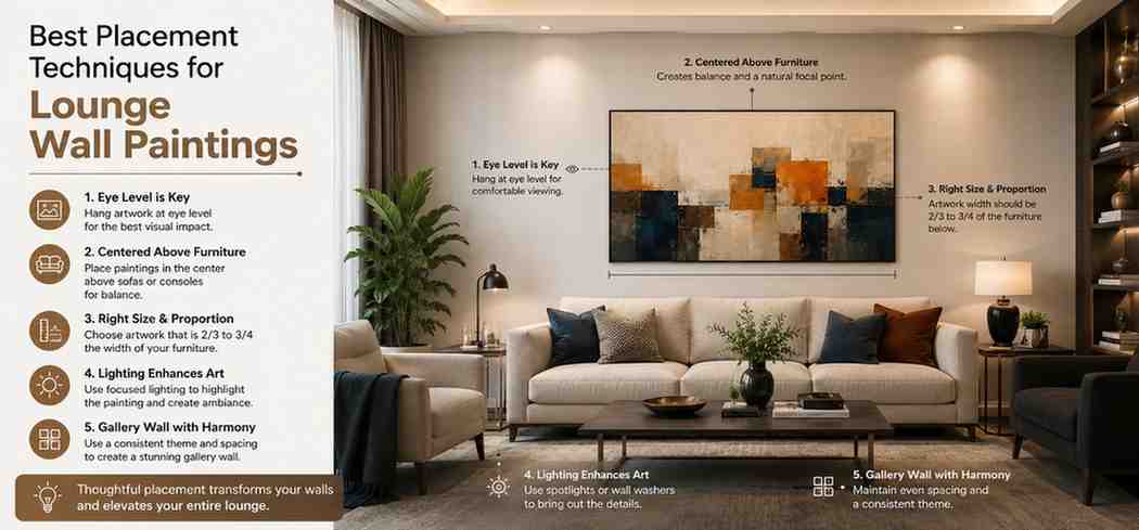 Best Placement Techniques for Lounge Wall Paintings