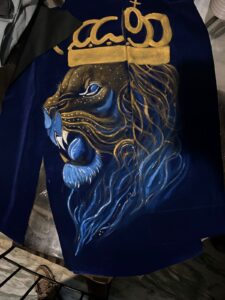 Lion Fabric Painting