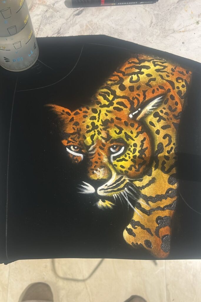 Leopard Fabric Painting